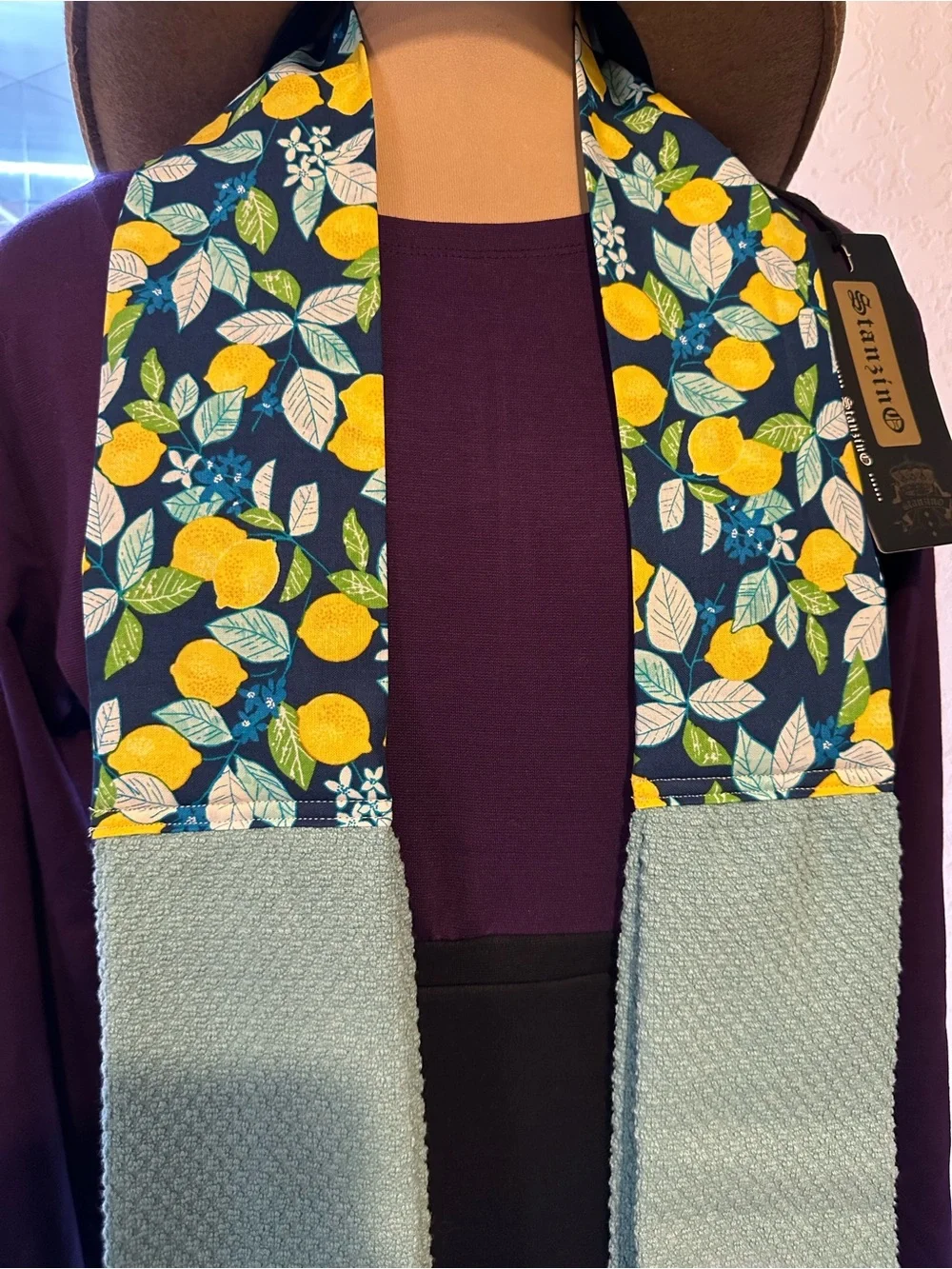Handmade Lemon Print Kitchen Scarf